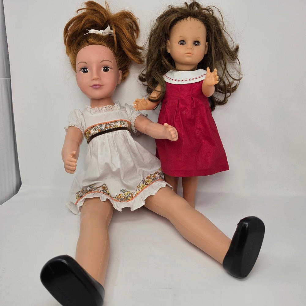 Uneeda & Zapf Creation CREEPY Dolls 28" and 17" Halloween Scary Sleep Eyes